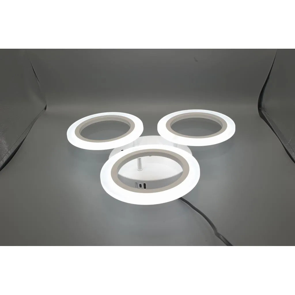 Lustra LED CRINA, 24W, 3 Cercuri, lumina Neutra, Alb