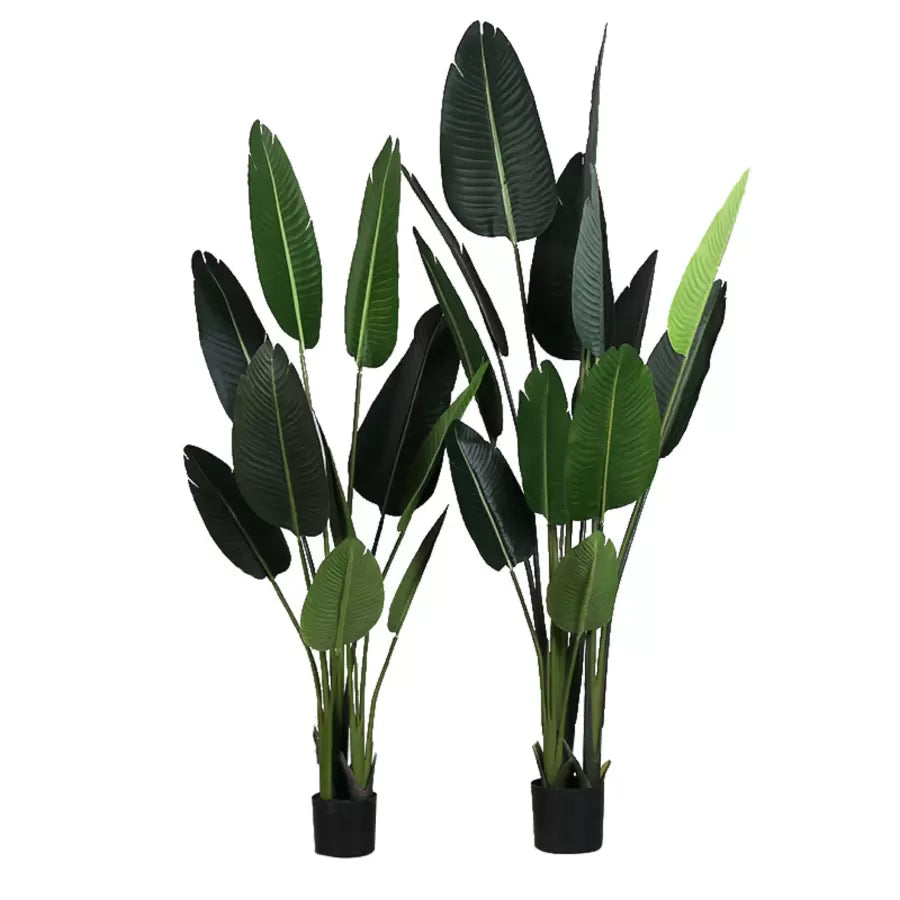 Planta Artificiala Pasarea Paradisului (Strelitzia Nicolai), 11 Frunze, fara Ghiveci, 160cm Verde