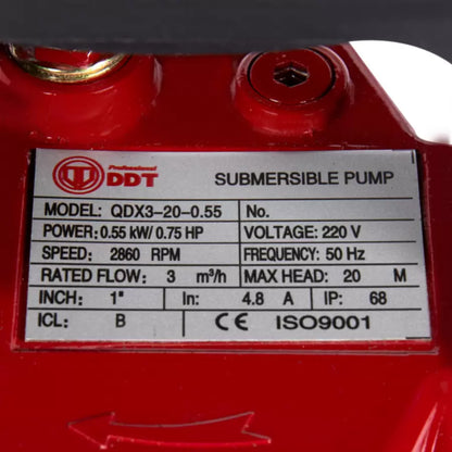 Pompa Submersibila DDT QDX20 550W Rosu Negru