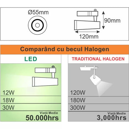 Proiector LED Sina 12W Alb