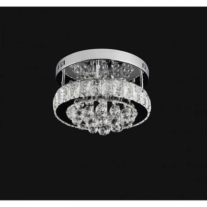 Lustra LED Abel, 22W, Lumina Rece/Calda/Neutra, Crom si Cristal