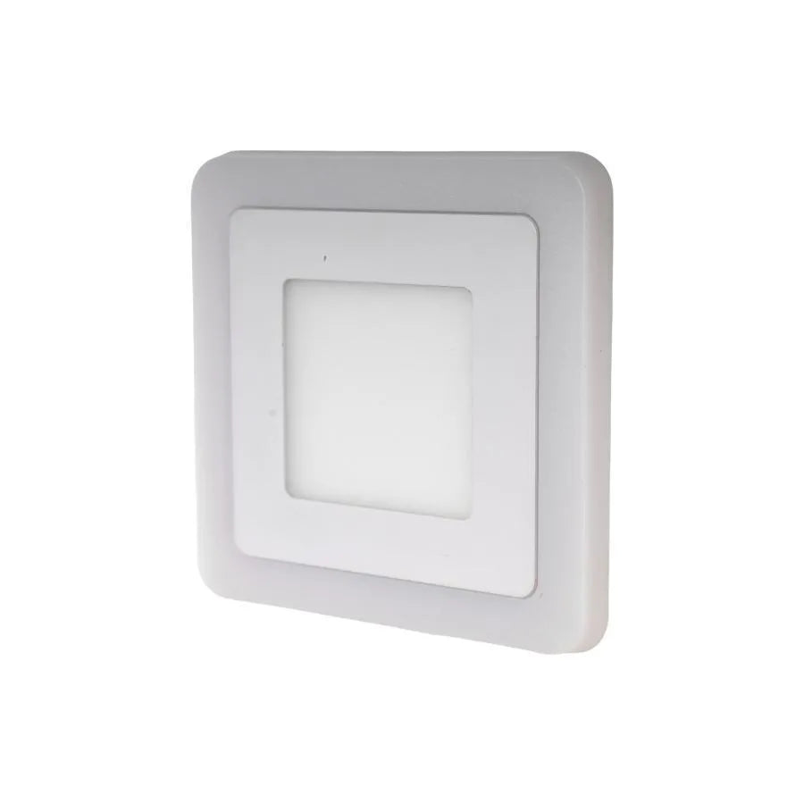 Spot LED Patrat, 6W, 3000K/6500K, Trei Functii, Incastrat, Alb