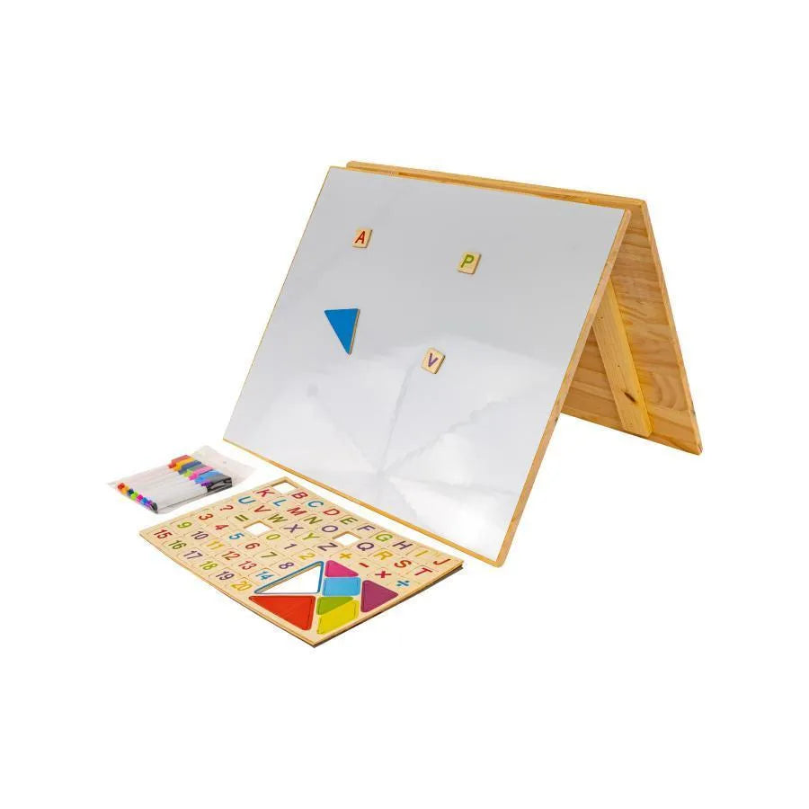 Tabla Magnetica Educativa Multiunctionala Montessori cu Incuietori, 8 Carioci, Lemn si Plastic