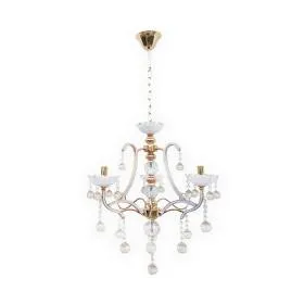 Candelabru Ari, 3*E14, Alb, Metal cu Crystal 