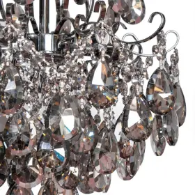 Candelabru Casi, 6*E14, Negru, Metal și Cristal