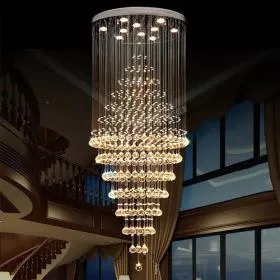 Candelabru LED Houdini, 52W, Alb, Metal și Cristal