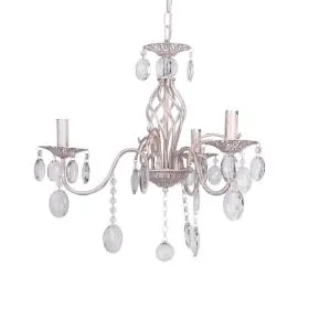 Candelabru Regal, 3*E14, Cristale K9, Alb