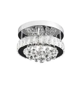 Lustră LED Abel, 24W, Lumina Rece/Calda/Neutra, Crom și Cristal