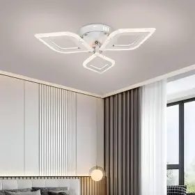 Lustră LED Auralis cu Telecomandă, 42W, Acril și Metal, 3000K/4000K/6000K, Dimabilă, Crom