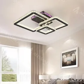 Lustră LED Estebana cu Telecomandă, 166W, Negru, RGB