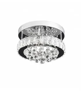 Lustră LED Abel, 22W, Lumina Rece/Calda/Neutra, Crom și Cristal